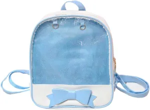 Ita Bag Backpack Cute Candy Bag Purse Bag Summer Beach Bag Purse with Bowknot Transparent Windows for DIY Decors