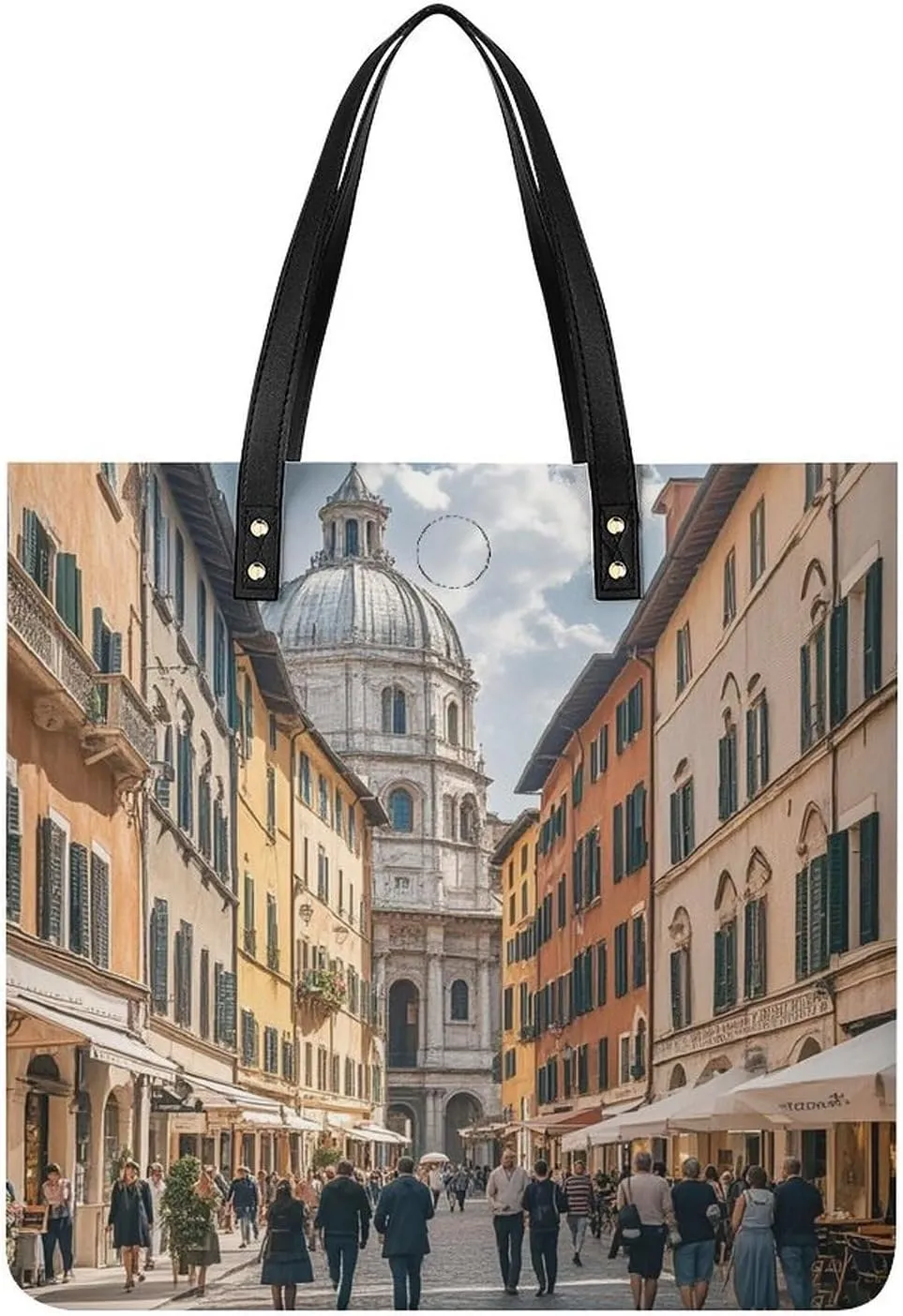 Italian Architecture Tote Bag Leather Handbag Shopper Purse Shoulder Bag for Women Office Laptop Bag Gift