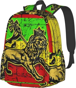 Jamaican Flag Rasta Reggae Judah Lion Backpack Large Capacity Backpack Lightweight Double Shoulder Bag For Women Men Travel