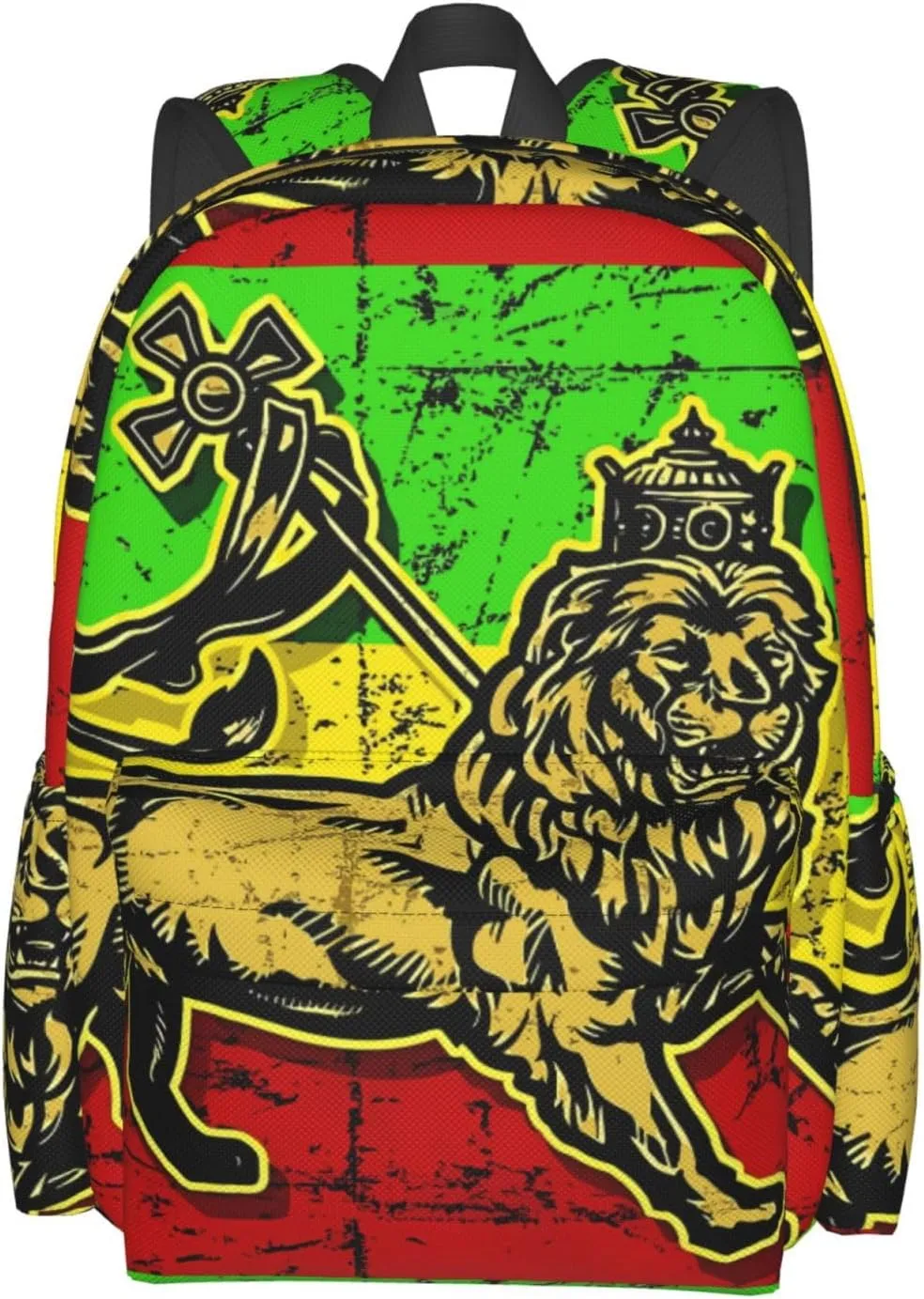 Jamaican Flag Rasta Reggae Judah Lion Backpack Large Capacity Backpack Lightweight Double Shoulder Bag For Women Men Travel