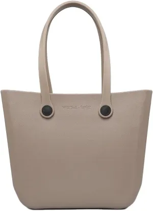 JEN & CO. Vira Versa Tote Bag, Light Pink - Large Utility Bag, Grocery, Beach, Rubber Tote Bags with Interchangeable Straps