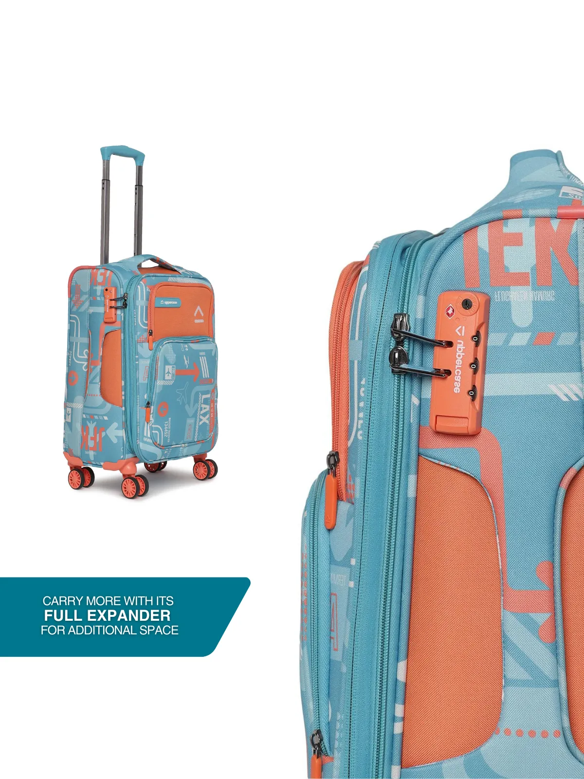 JFK Plus Teal Blue Cabin Soft Trolley