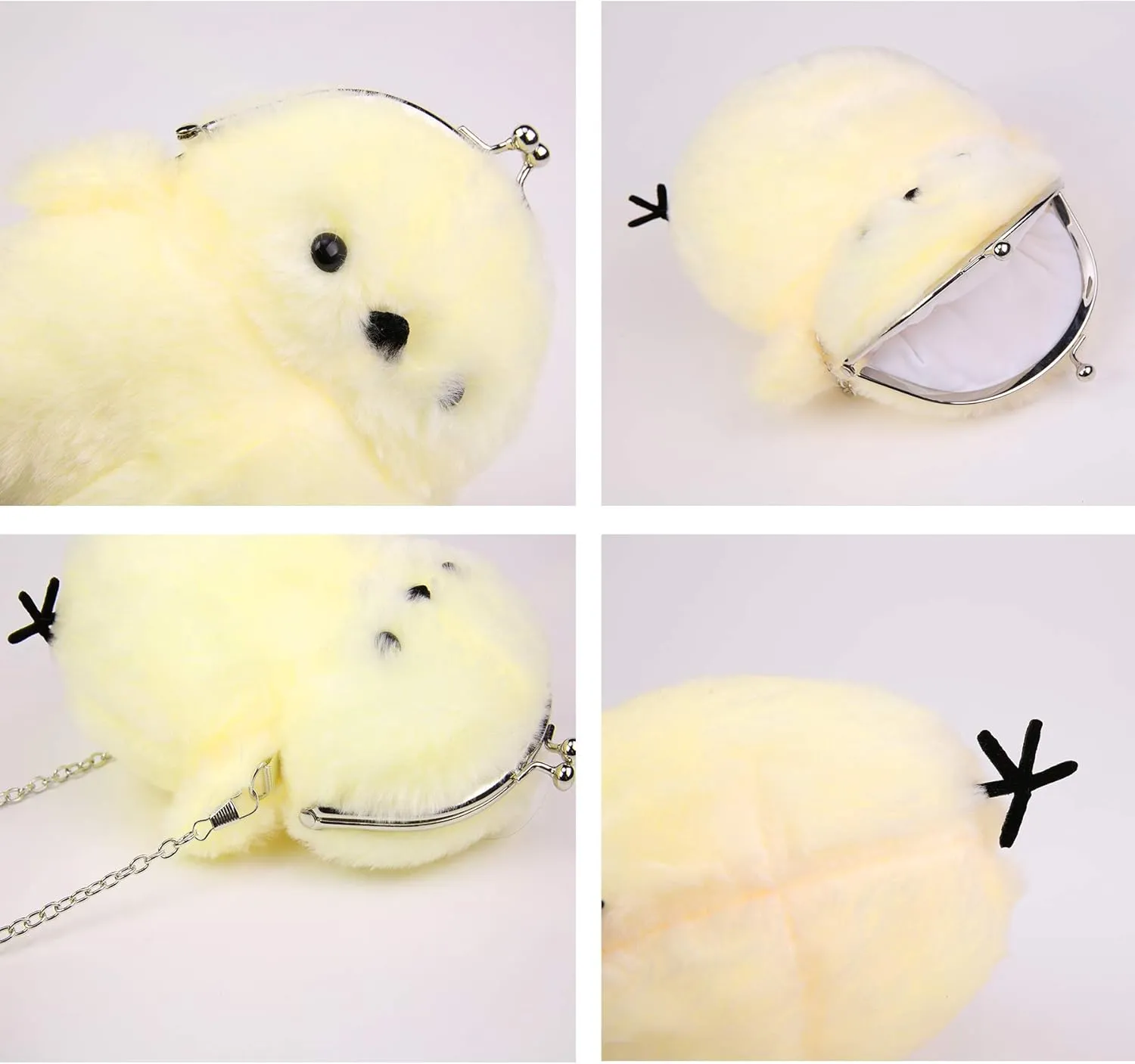 JHVYF Women Cute Plush Crossbody Bag Chic Small Shoulder Purse Cell Phone Wallet For Girls