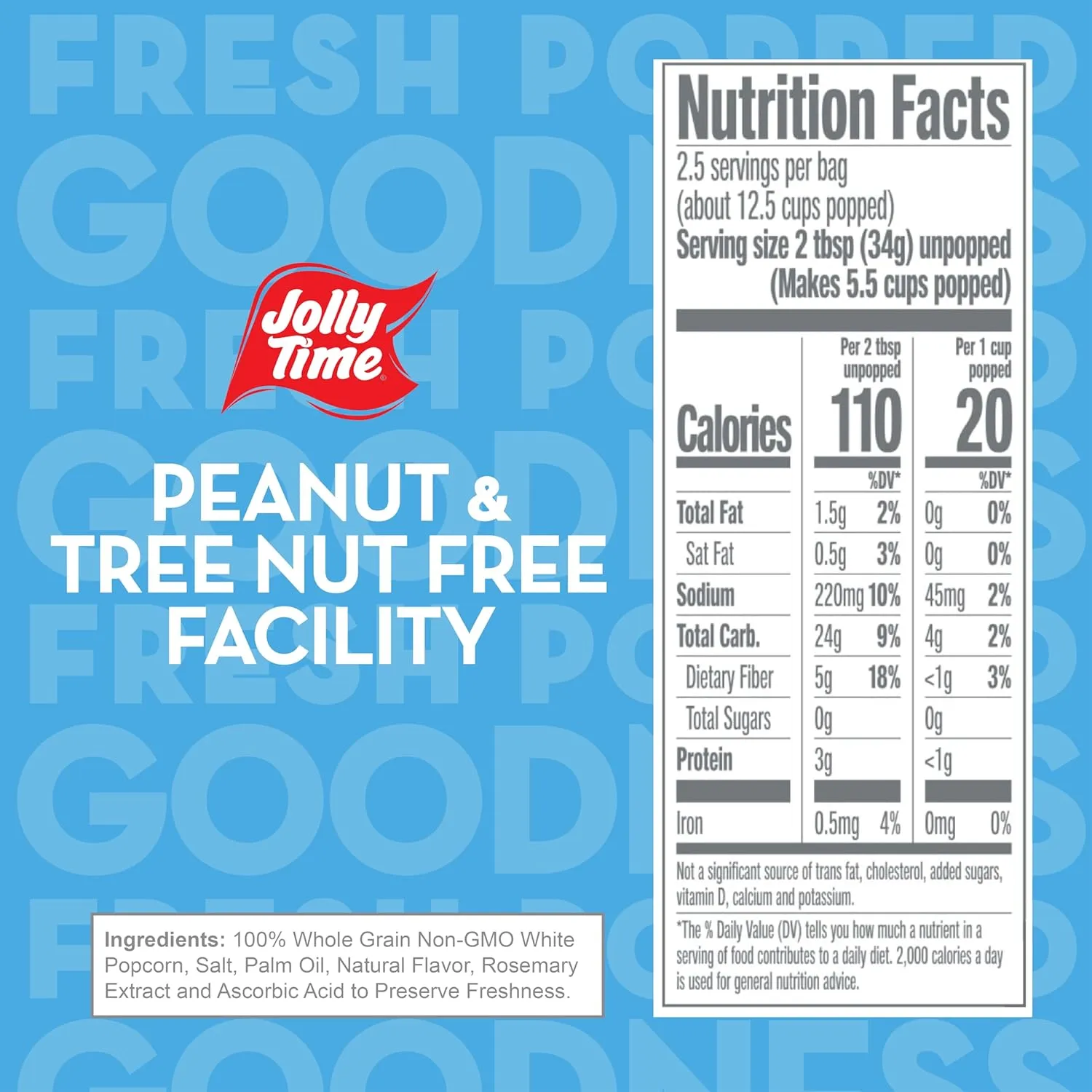 Jolly Time Healthy Pop Microwave Popcorn, Low Fat Gluten Free Non-GMO, 3oz Sharing Bag, 3 Bags Per Carton (Healthy Pop - Crispy N' White, 3 Ounce (Pack of 12))