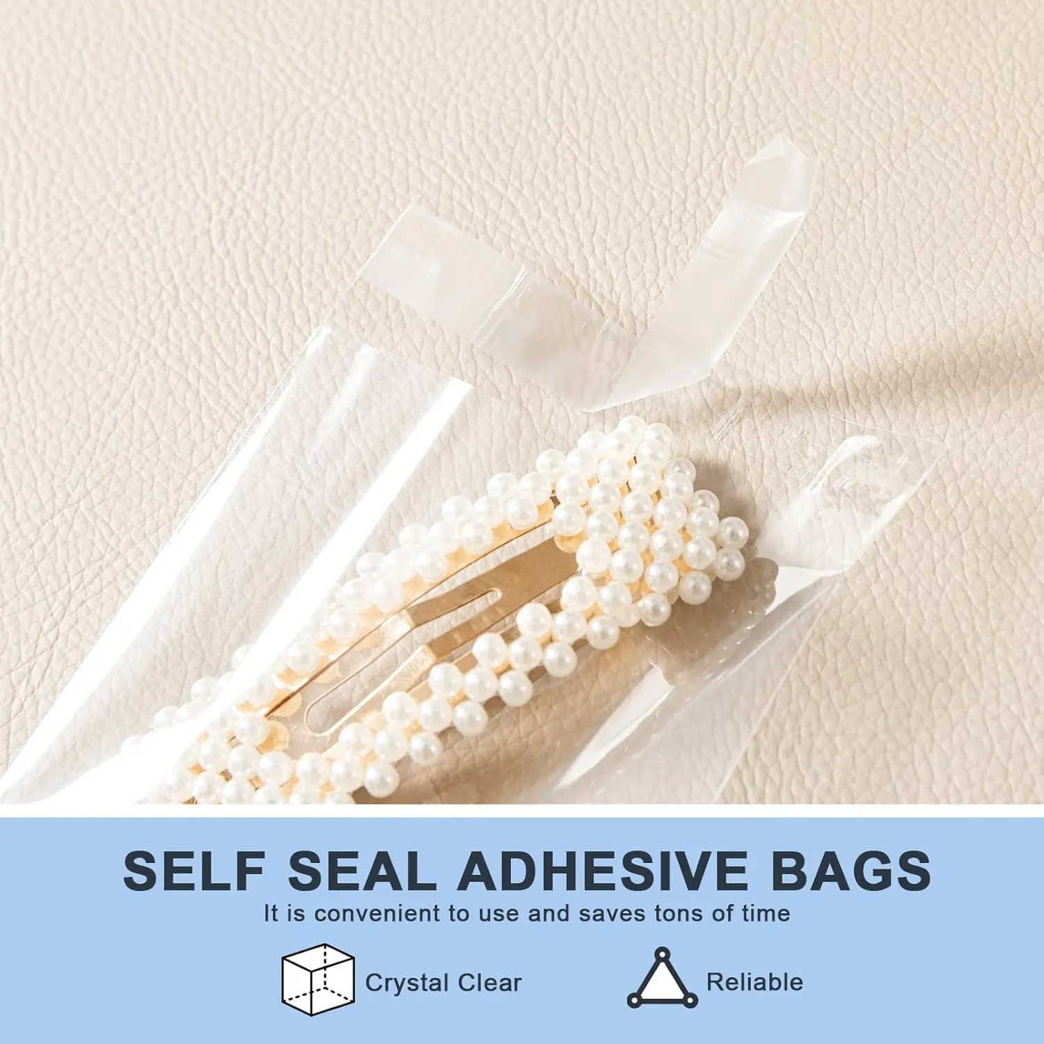 joybest 1000 Pcs - 4 x 4 Inch Clear Resealable Cellophane Bags Self Sealing Cello Plastic Poly Bag