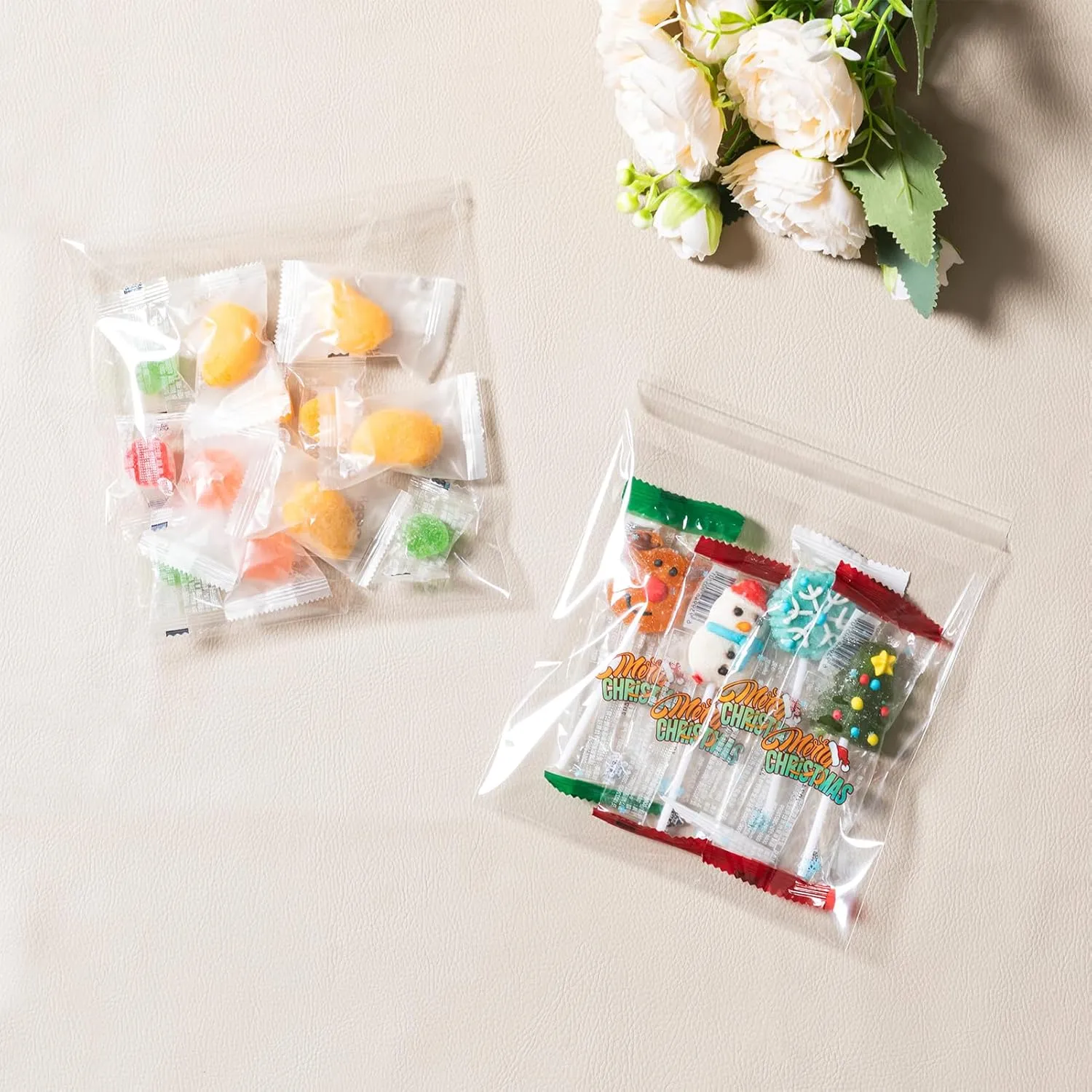 joybest 1000 Pcs - 4 x 4 Inch Clear Resealable Cellophane Bags Self Sealing Cello Plastic Poly Bag
