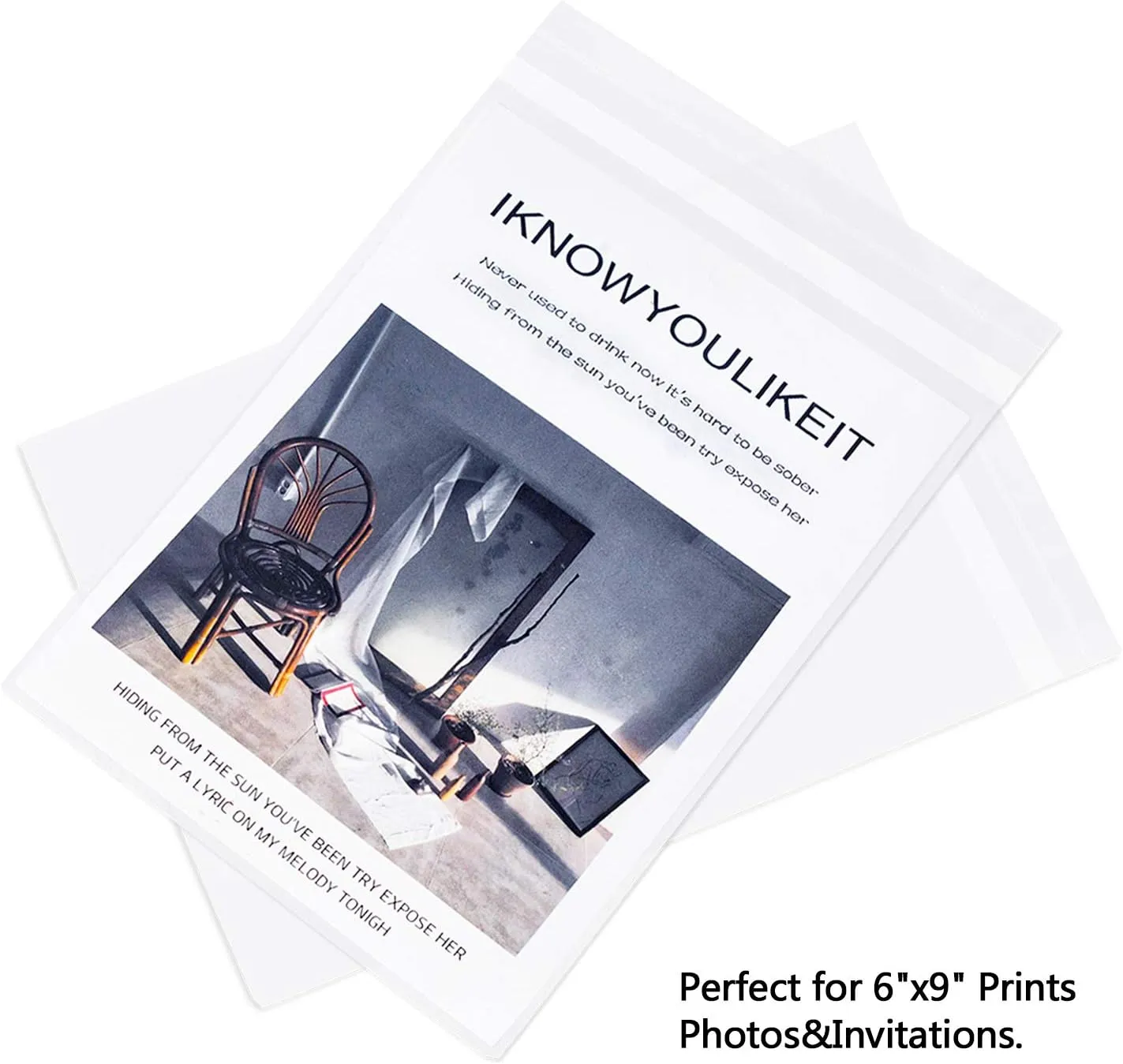 joybest 1000 Pcs - 6 x 9 Inch Clear Cello Cellophane Bags Self Sealing - 3.14 Mils Thick Cello Resealable Plastic Poly Bag Fits 6 X 9 Prints, Photos, Cards & Envelopes