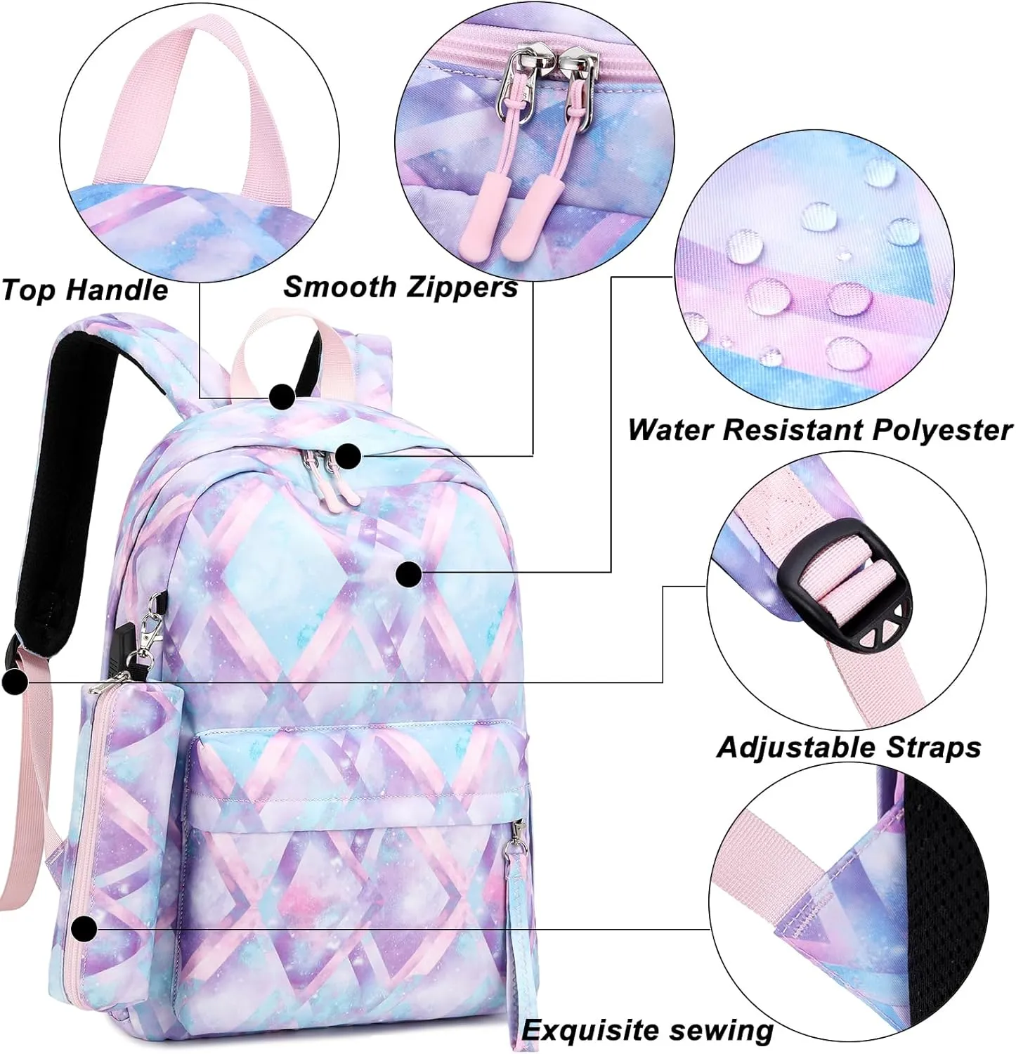 Joyfulife Starry Blue Kids Backpack for School Boys Girls Primary Backpack Lightning Bookbags Travel Laptop Backpack Daypacks