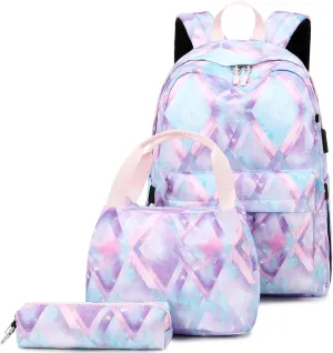 Joyfulife Starry Blue Kids Backpack for School Boys Girls Primary Backpack Lightning Bookbags Travel Laptop Backpack Daypacks