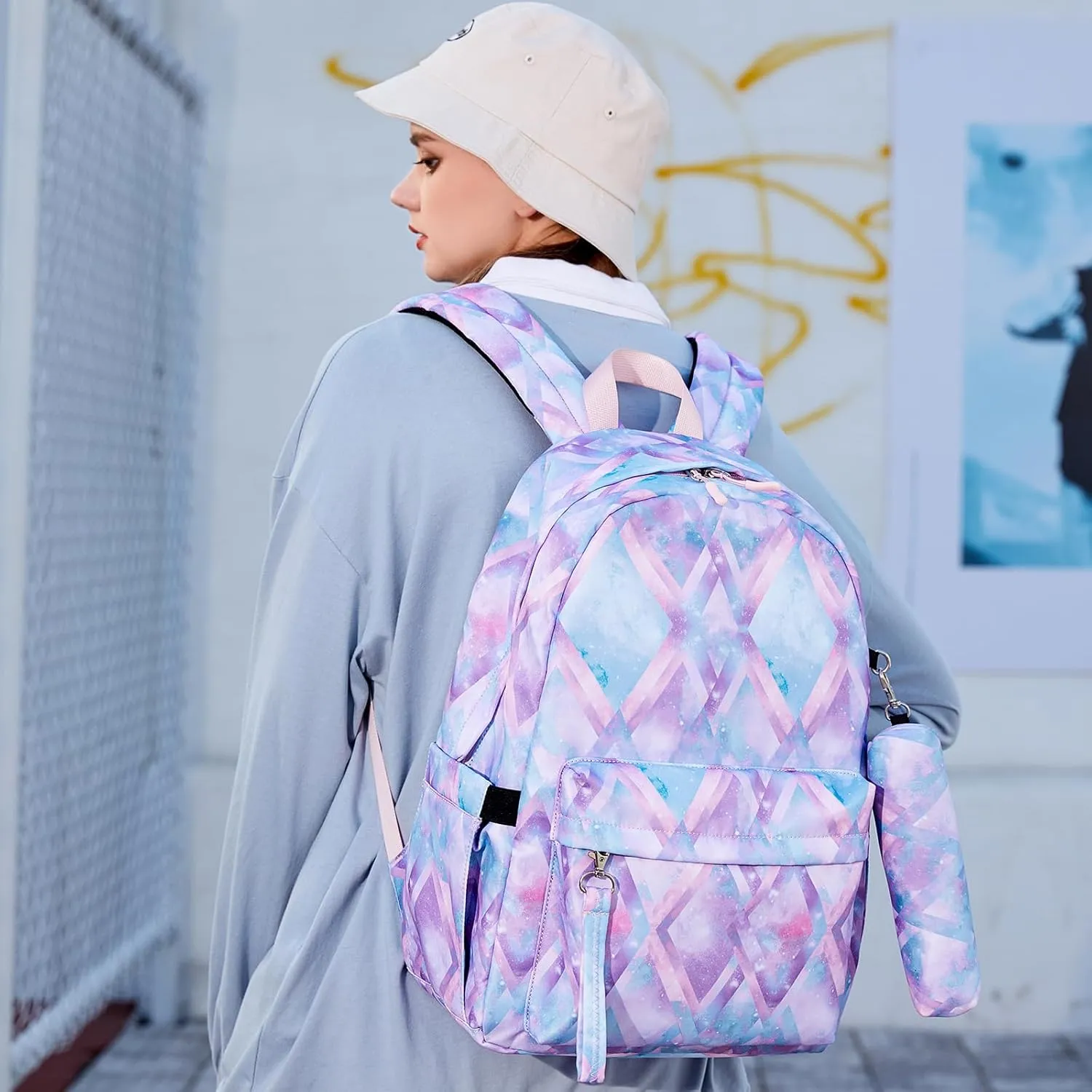 Joyfulife Starry Blue Kids Backpack for School Boys Girls Primary Backpack Lightning Bookbags Travel Laptop Backpack Daypacks