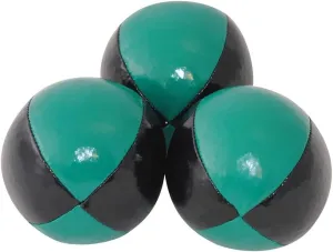 Juggling Balls Professional Style Set of 3 - How to Juggle Kit with Bean Bags for Juggling for Beginners with Vibrant Colors, Great Feel, Ultra Durable (Black/Green)