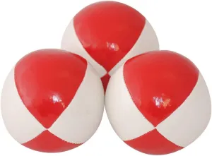 Juggling Balls Professional Style Set of 3 - How to Juggle Kit with Bean Bags for Juggling for Beginners with Vibrant Colors, Great Feel, Ultra Durable (White/Red)