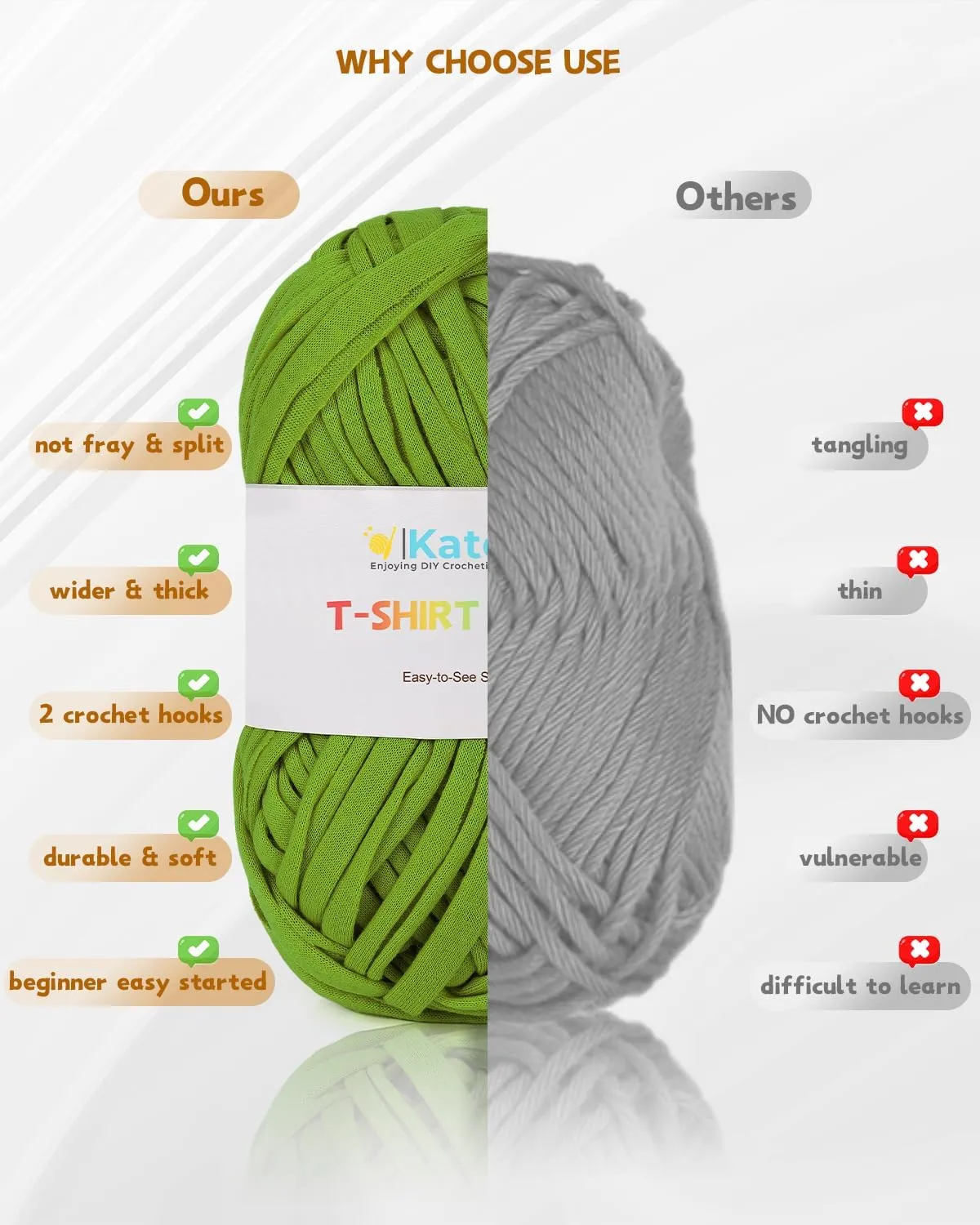 Katech 400g T-Shirt Yarn for Crocheting, 130 Yards Elastic Fabric Crochet Cloth Yarn for Knitting Bag Basket Cushion Project, Super Easy Yarn for Beginner to Learn Crochet (Green)