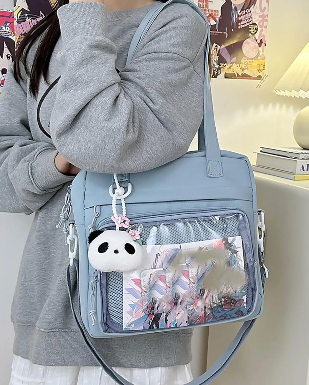 Kawaii Crossbody Shoulder Bags for Women Ita Messenger Bag Cute Transparent Ita Bag Sling Bag Japanese Anime Style Clear Bags