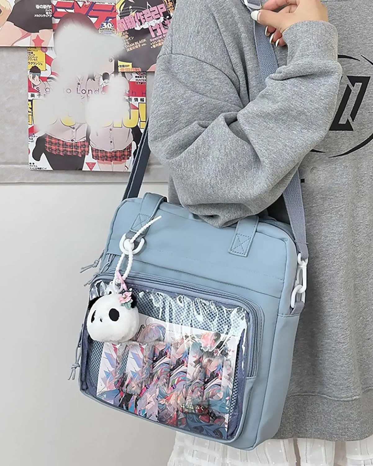 Kawaii Crossbody Shoulder Bags for Women Ita Messenger Bag Cute Transparent Ita Bag Sling Bag Japanese Anime Style Clear Bags