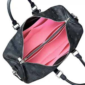 Keepall Bag Organizer for Lv Keepall 50 Insert Keepall 45 Organizer Base Shaper Handmade 3mm Premium Felt Snug Sturdy (Keepall 50, Black)