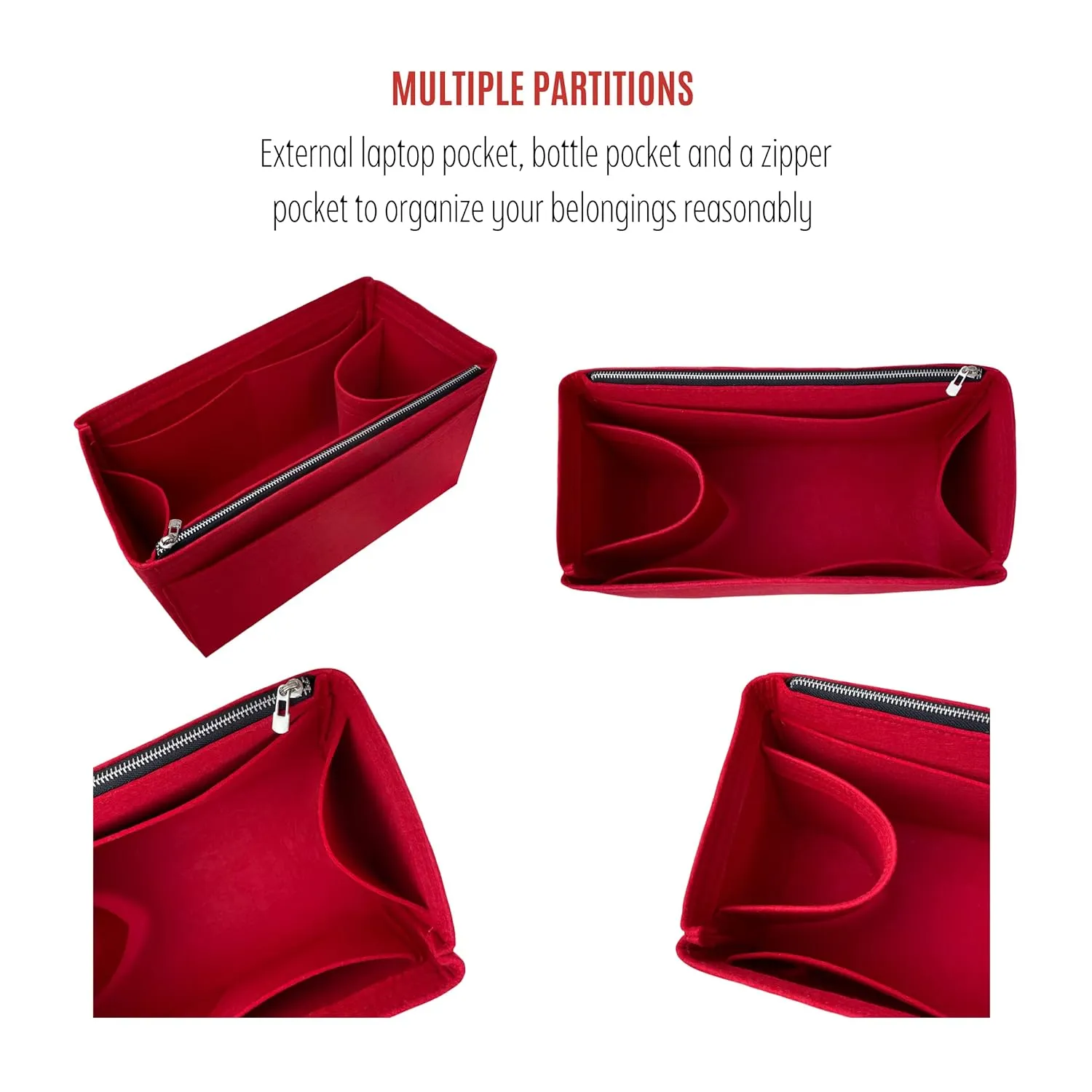 Keepall Bag Organizer for Lv Keepall 50 Insert Keepall 45 Organizer Base Shaper Handmade 3mm Premium Wool Felt Snug Sturdy (Keepall 45, Sunrise Red)