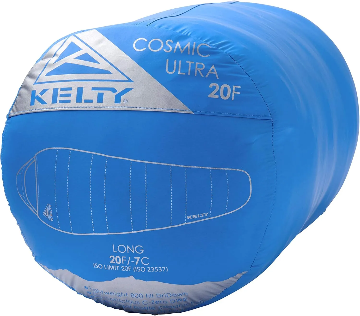 Kelty Cosmic Ultra 20 Degree Sleeping Bag, 800 Dridown, Premium Thermal Efficiency, Soft to Touch, Large Footbox, Environmental and Health Friendly C0 and PFC-Free DWR, Compression Stuff Sack, & More