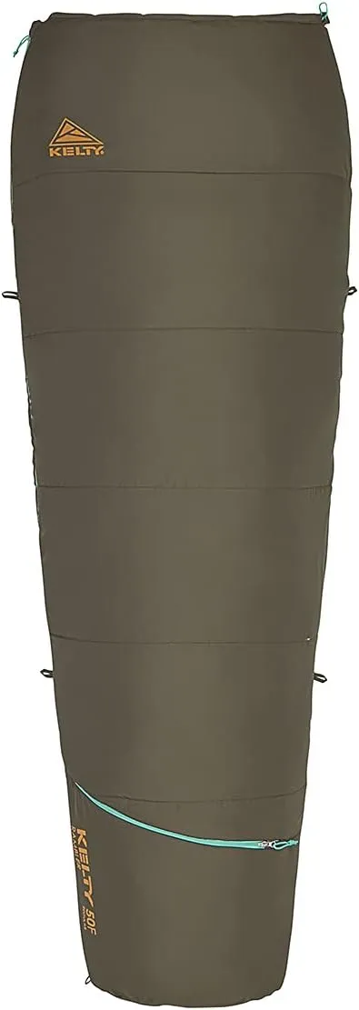 Kelty Rambler 50 Degree Synthetic CloudLoft Insulated Sleeping Bag, Unzips Completely to A Blanket, Anti-Snag Zipper & More