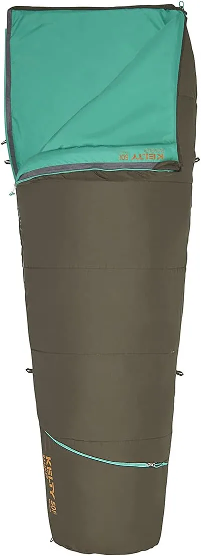 Kelty Rambler 50 Degree Synthetic CloudLoft Insulated Sleeping Bag, Unzips Completely to A Blanket, Anti-Snag Zipper & More