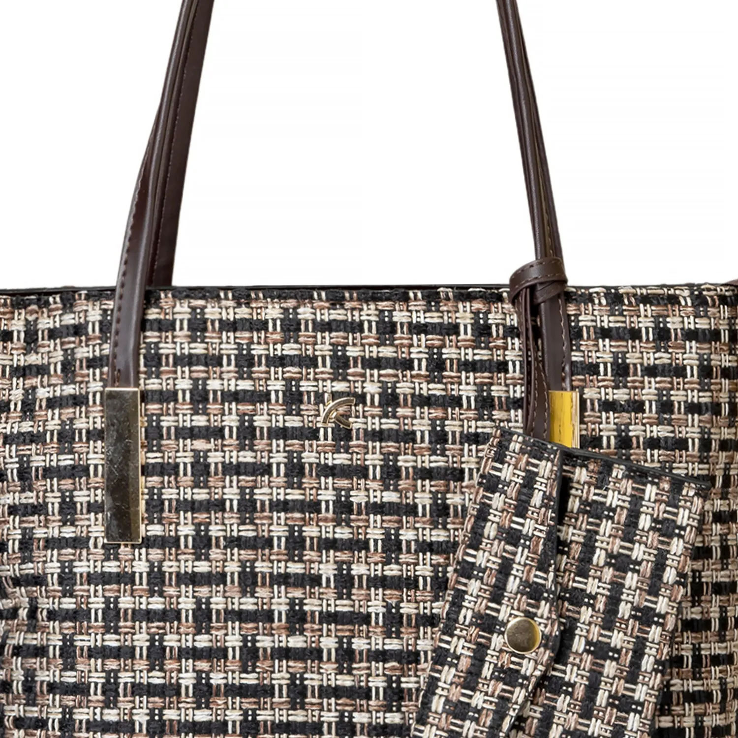 Khadim Tote Handbag with Walletnon-detachable for Women