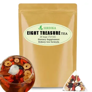Kidney Tea Formula Ginseng Eight Treasure Tea -20 Bags Combination Scented Tea Five Treasure Tea Men's Kidney Tea Health Tea Herbal Formula Red Date Wolfberry Tea (20Pack /1Bag)
