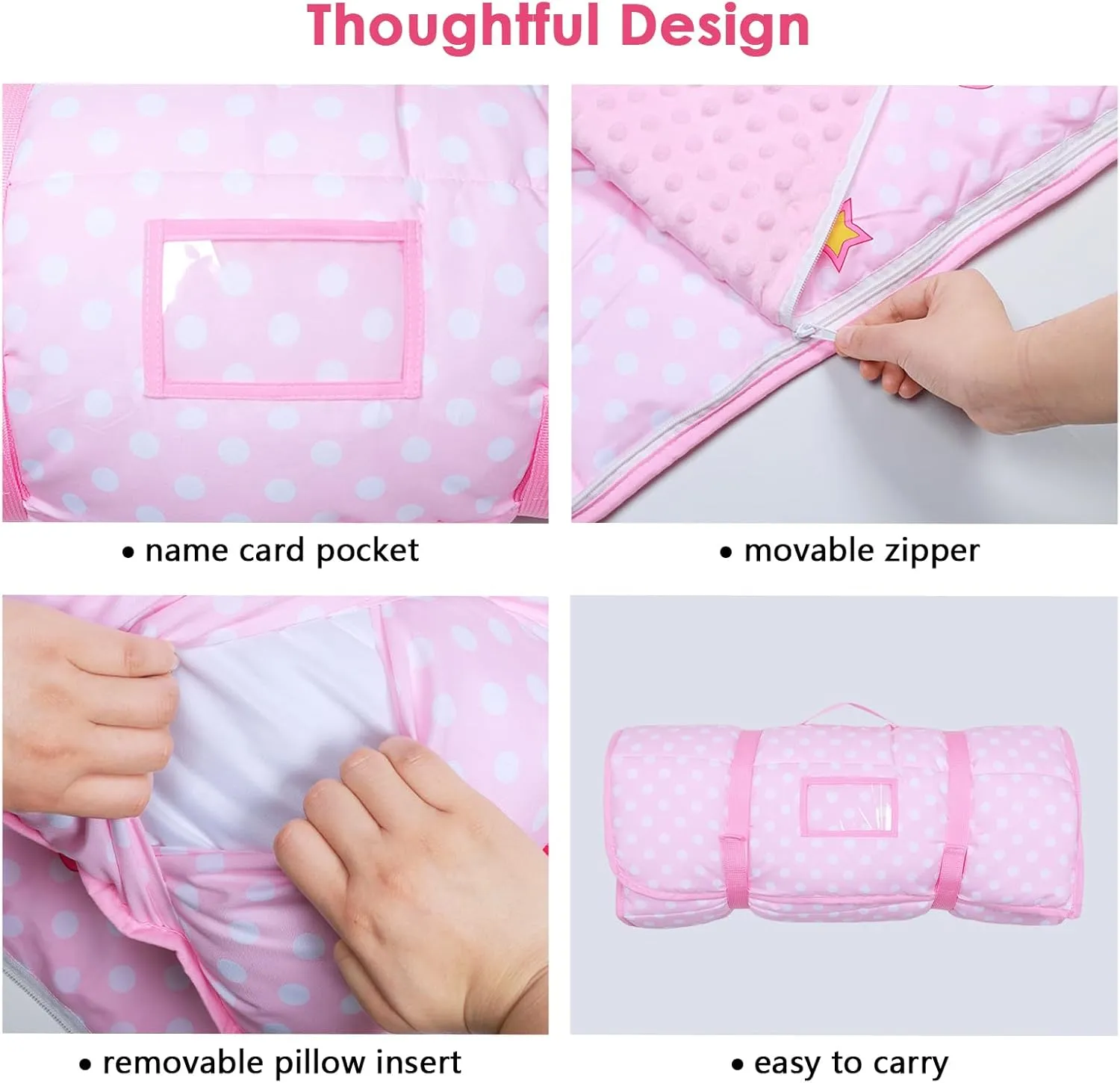 Kids Sleeping Bag Nap Mat with Removable Pillow and Blanket,Extra Thick Large 2 in 1 Slumber Bags for Boys Girls,Toddler Nap Mat for Preschool Daycare Travel Camping