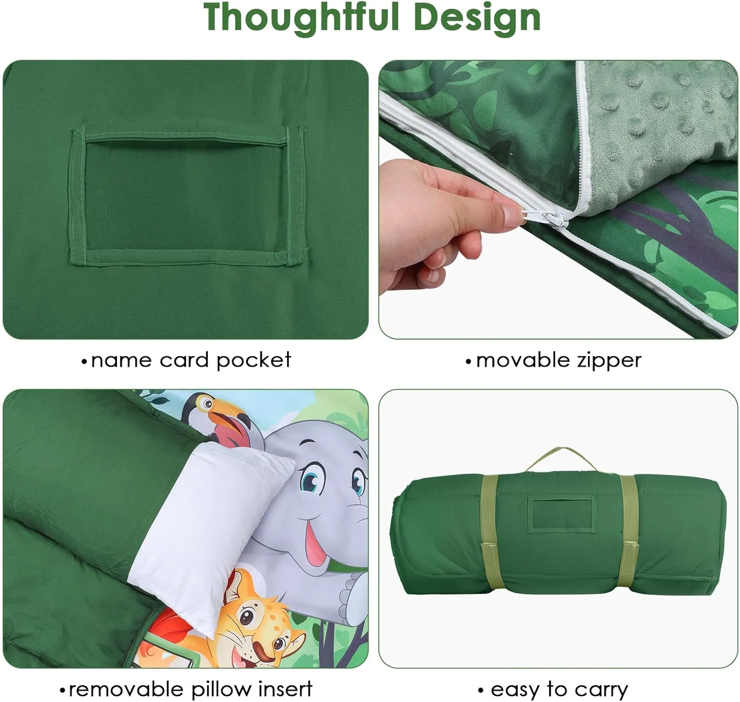 Kids Sleeping Bag Nap Mat with Removable Pillow and Blanket,Extra Thick Large 2 in 1 Slumber Bags for Boys Girls,Toddler Nap Mat for Preschool Daycare Travel Camping