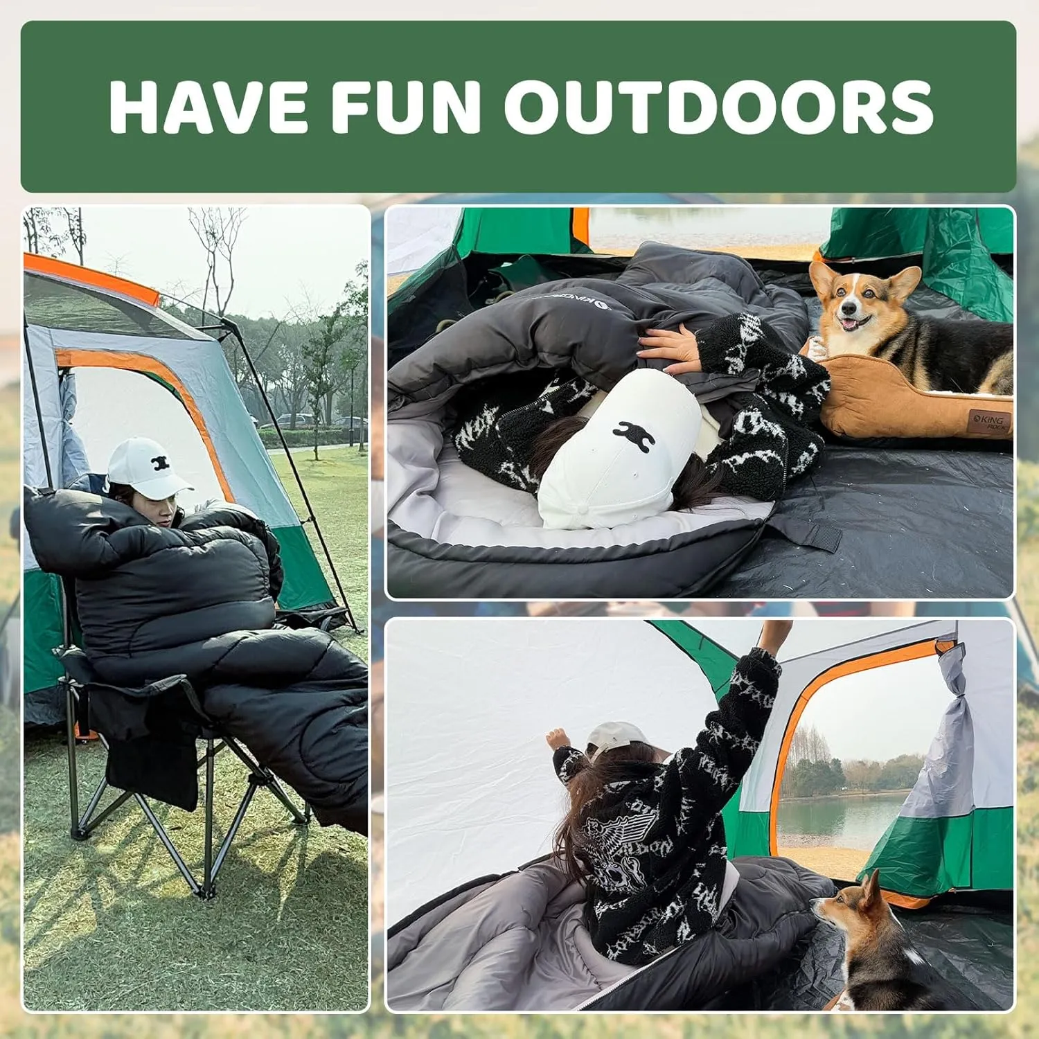 KINGROCK Sleeping Bags for Adults Backpacking Lightweight Waterproof- Cold Weather Sleeping Bag