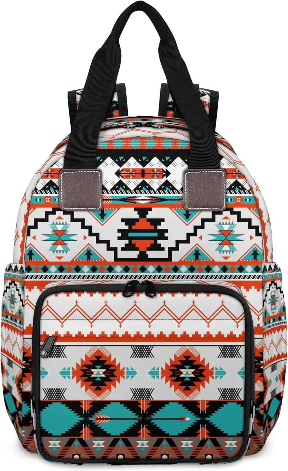 KOBLEN Ethnic Aztec Geometric Diaper Bag Backpack Baby Essentials Travel Tote Bag with Insulated Pockets Multi-functional Diaper Bags Organizer Bag for Women Men