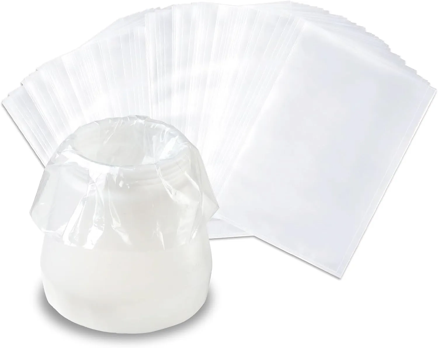 KOTESLLOE Paint Sprayer Parts, 100 Pcs Paint Sprayer Bags, 7.8'' X 11.8'' Sprayer Cup Liners, Transparent Spray Gun Cup Canister Liners for Wagner Paint Sprayer