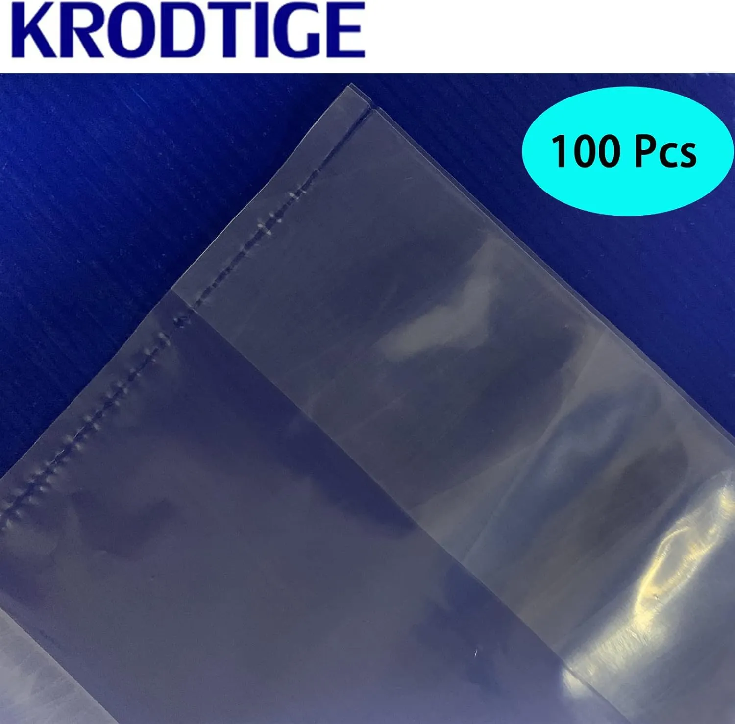 Krodtige 100 Pcs 11x18 Inches 3 Mil Thick Clear Plastic Merchandise Shopping Bags with Die Cut Handles and Gusset,Perfect for Retail, Small Business,Gift,Boutique,Take Out,Cake Shop