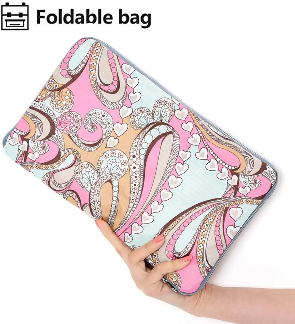 Ladies Foldable Travel Duffle Bag - Cute Floral Weekender Overnight Carry-On - Large Hospital Bag (Z-Small Heart)