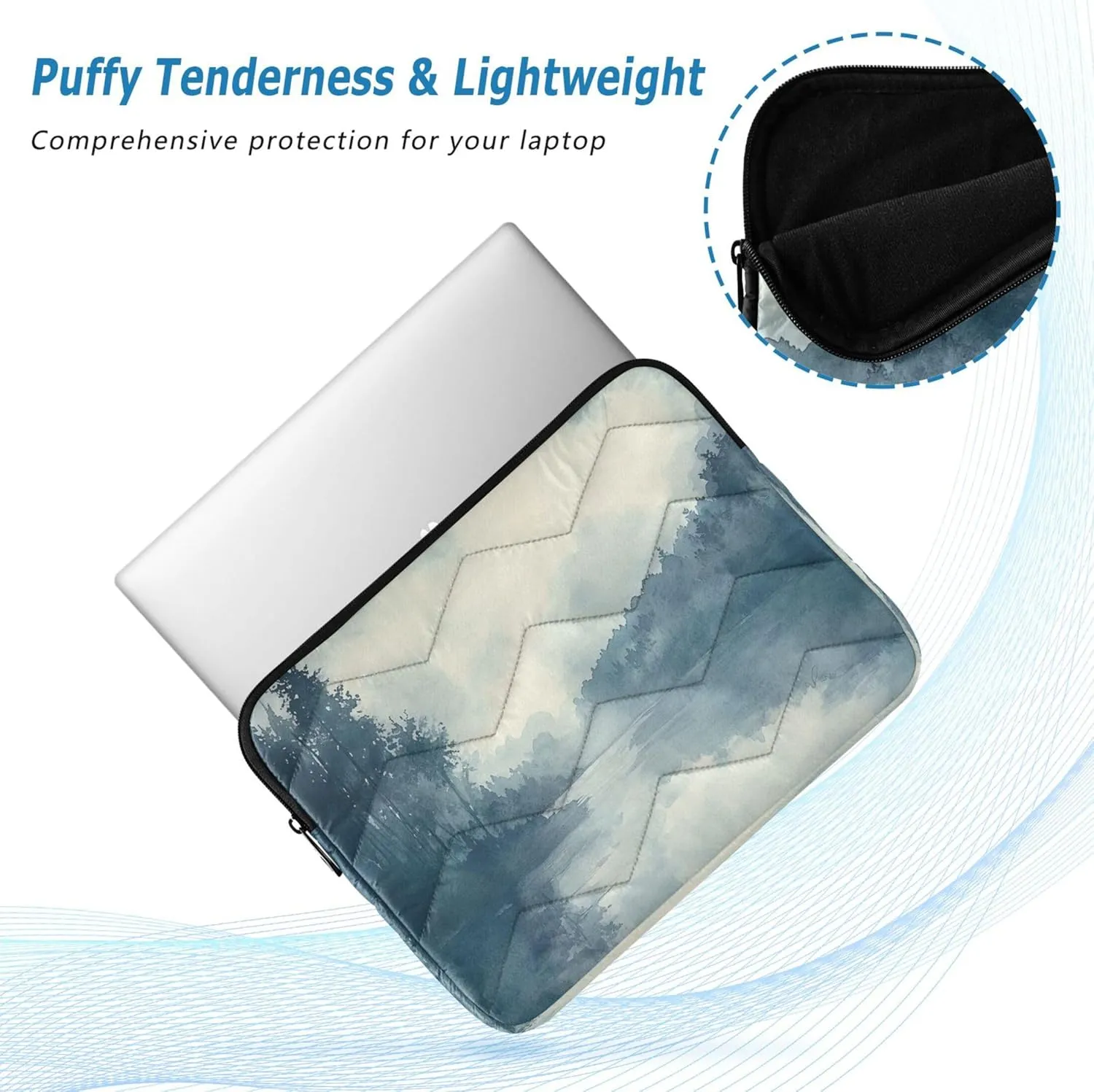 Lake Tree Blue Bags for Work, 15.6 Laptop Case Laptop Bags for Women, Womens Computer Bag