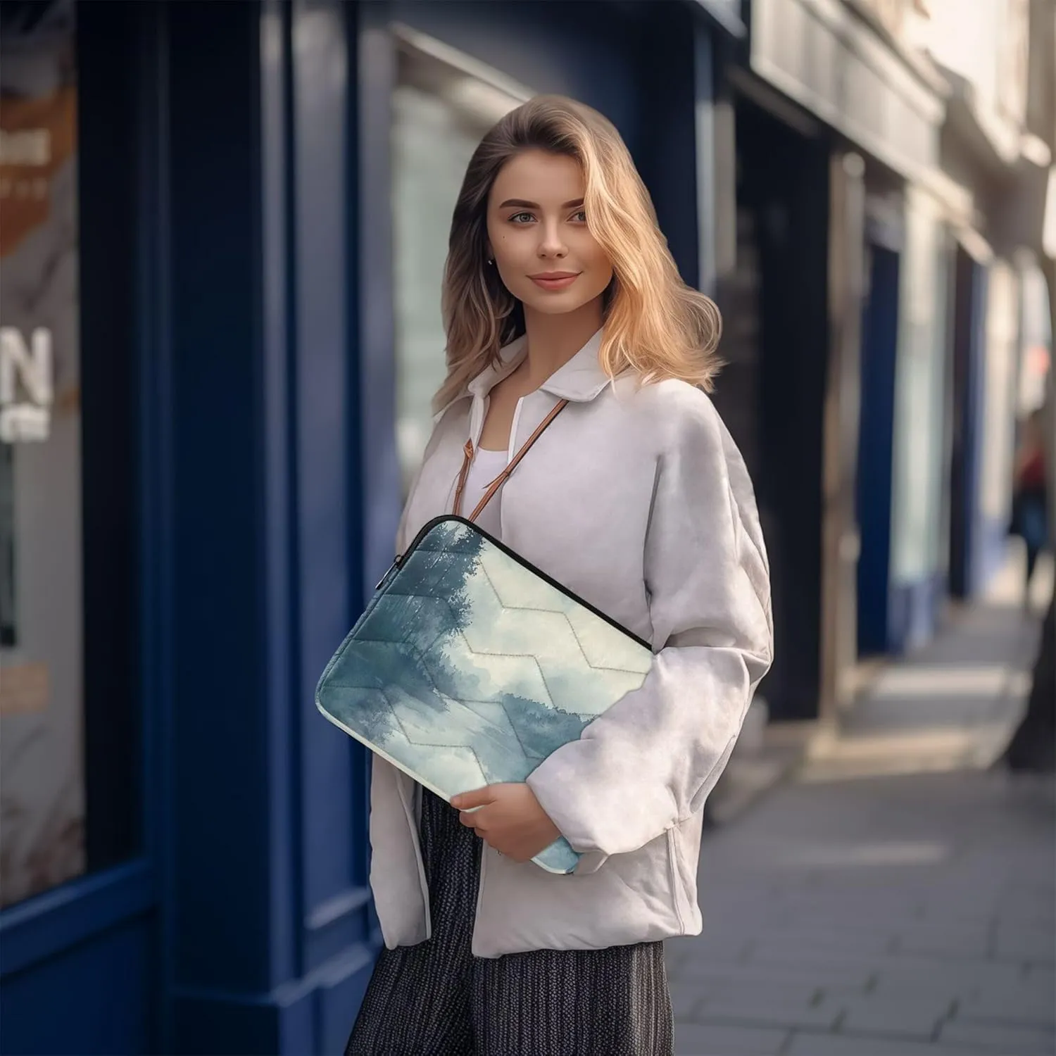 Lake Tree Blue Bags for Work, 15.6 Laptop Case Laptop Bags for Women, Womens Computer Bag