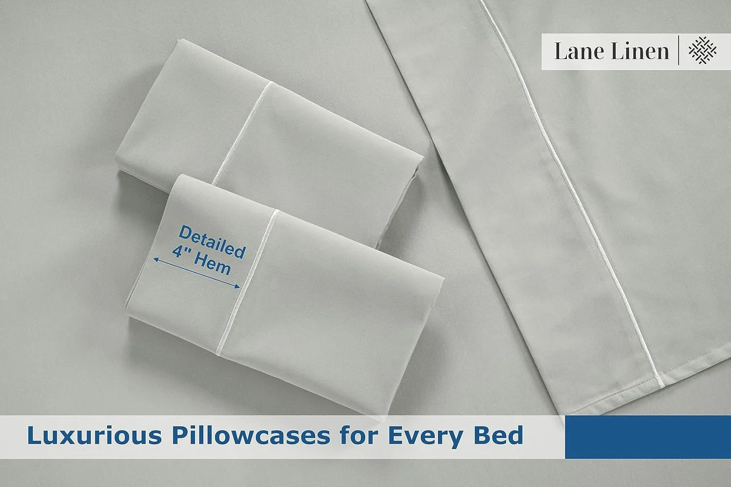 LANE LINEN 100% Egyptian Cotton King Split Sheets for Adjustable Bed - 1500 Thread Count, 4 Piece Set - Hotel King Split Sheet Set - Luxury Sateen Weave Cotton Sheets Set - Mineral