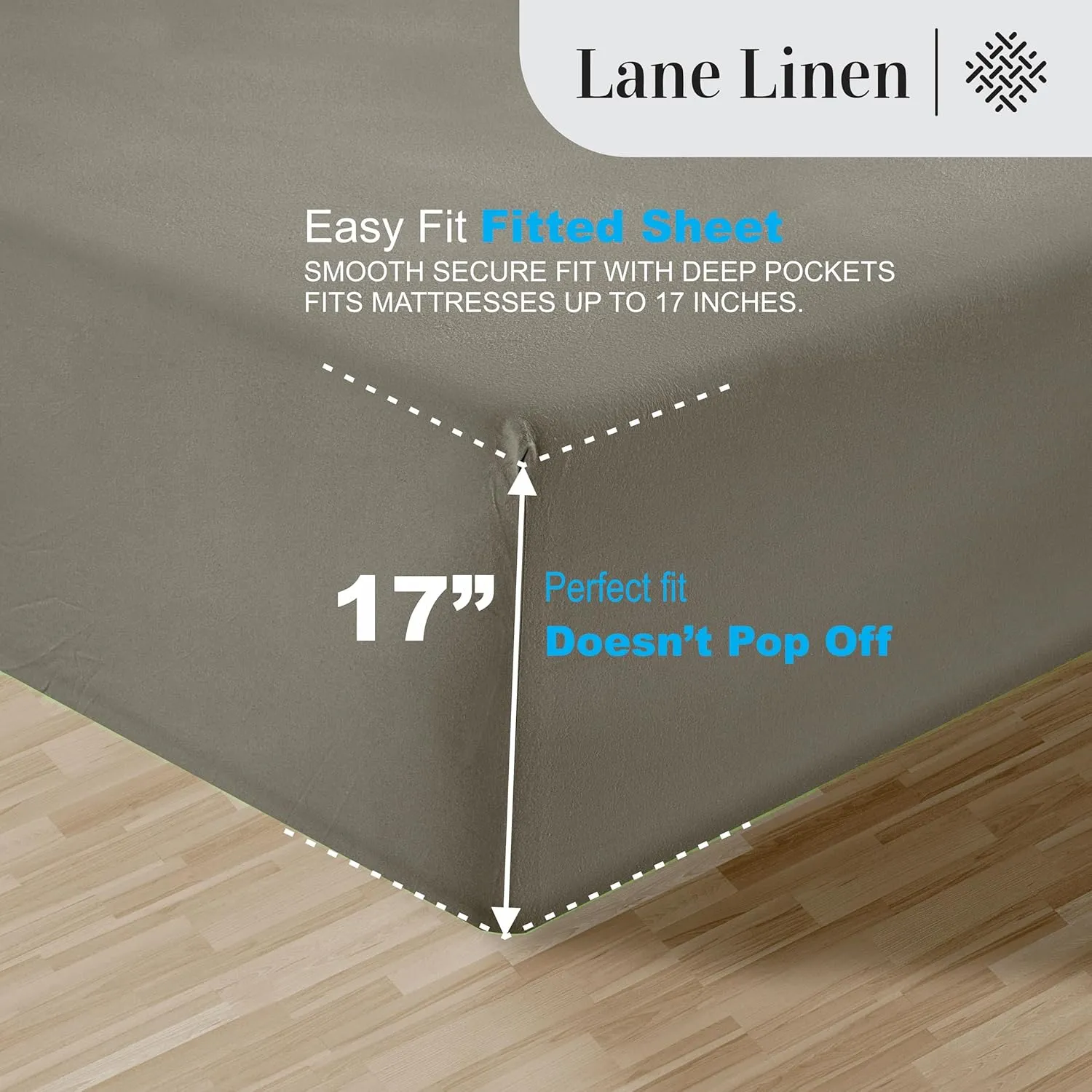 LANE LINEN 100% Egyptian Cotton Queen Sheet Set – Soft & Comfy, No Pill, Fade Resistant, Oeko-Tex Certified, Sustainably Produced, 16" Extra Deep Pocket Bed Sheets – Charcoal
