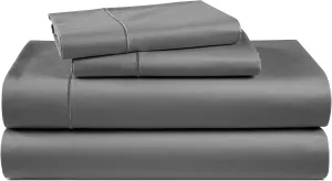 LANE LINEN 100% Egyptian Cotton Queen Sheet Set – Soft & Comfy, No Pill, Fade Resistant, Oeko-Tex Certified, Sustainably Produced, 16" Extra Deep Pocket Bed Sheets – Charcoal