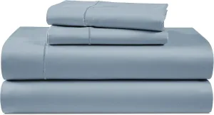 LANE LINEN 100% Egyptian Cotton Ultra Soft Queen Size Sheets Set, Mercerized Silky Sateen Weave, Fully Elasticized Fitted Sheet with French Seam, Hotel Quality Thick Luxury Bed Sheets –French Blue