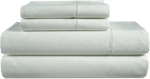 LANE LINEN 1000 TC 100% Egyptian Mercerized Cotton Twin Bed Sheet Set, Eco Friendly No Pill Fade Resistant 16 inch Deep Pocket Twin Sheet Sets Elegant Jaquard Swiss Dot - Mineral