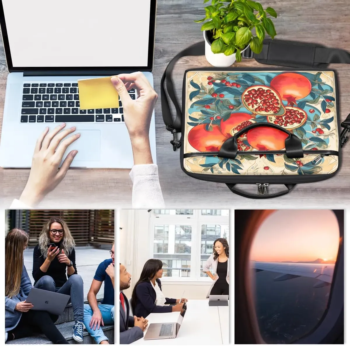 Laptop Shoulder Bag Computer Bag 13-15 Inches Laptop Carrying Case with Shoulder Strap for Women Men