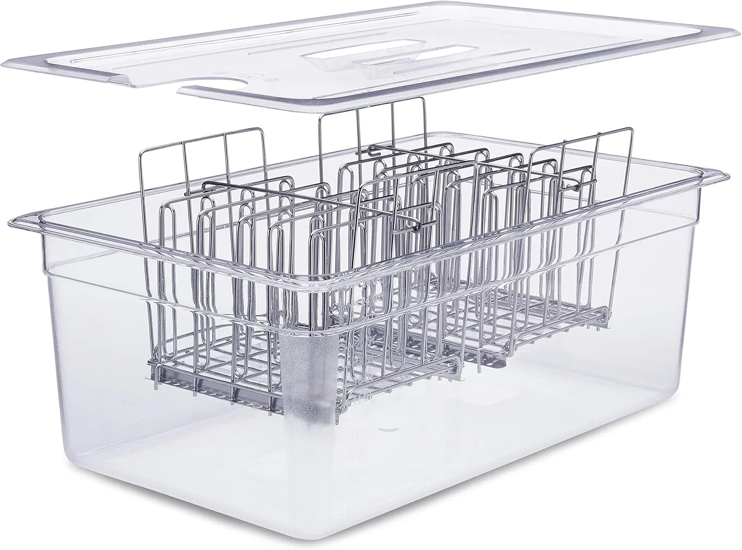 Large Sous Vide Container with Lid and Racks Kit | Sous Vide Accessories | Väeske Large Sous Vide Container with Lid and 2 Racks | Sous Vide Accessories | Compatible with Anova, Anova Nano, Joule, Instant Pot, Sous Vide Cookers (26 QT, Container/Racks)