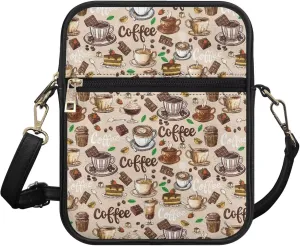 Leather Messenger Bags Crossbody Phone Wallet Purse Bag with Front Zipper Pocket and Card Slots