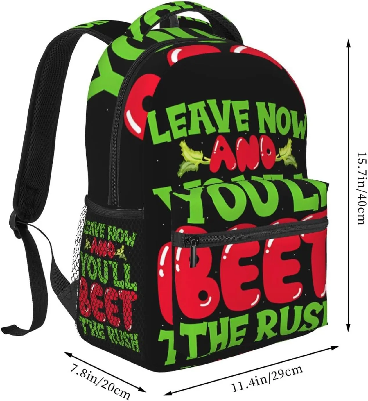 Leave Now And You'll Beet The Rush Backpack Casual Laptop Backpack Lightweight Double Shoulder Bag Travel Daypack For Women Men