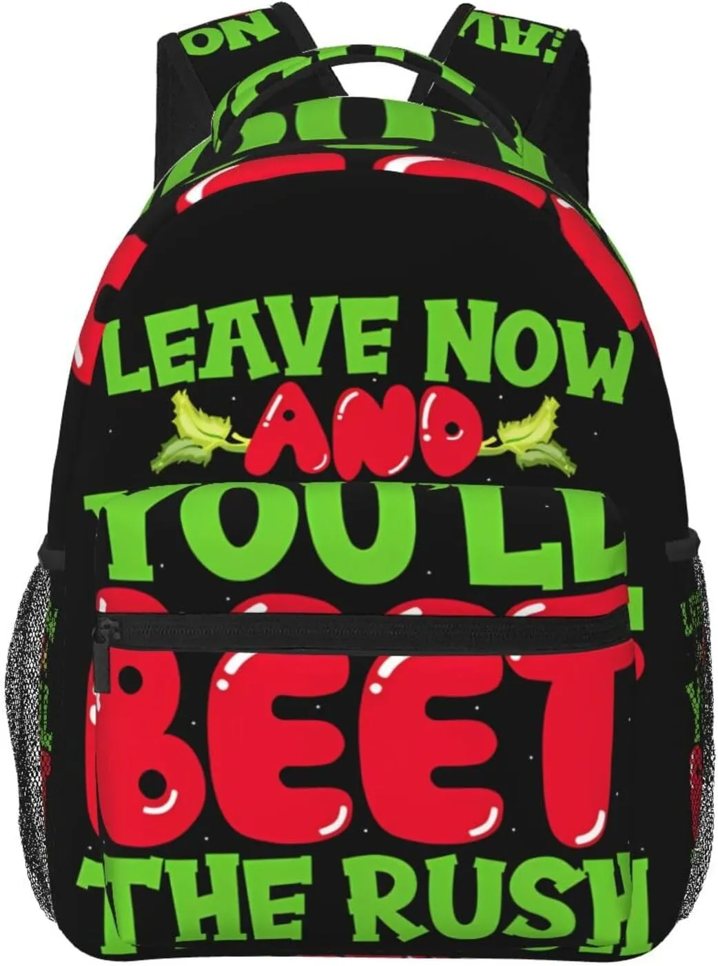 Leave Now And You'll Beet The Rush Backpack Casual Laptop Backpack Lightweight Double Shoulder Bag Travel Daypack For Women Men