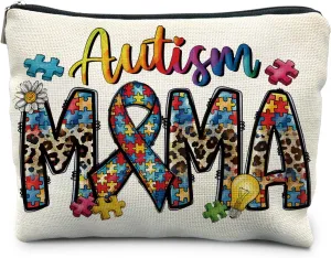 Leopard Autism Mama Makeup Bag - Autism Awareness Gift, Mama Gift for Mother's Day