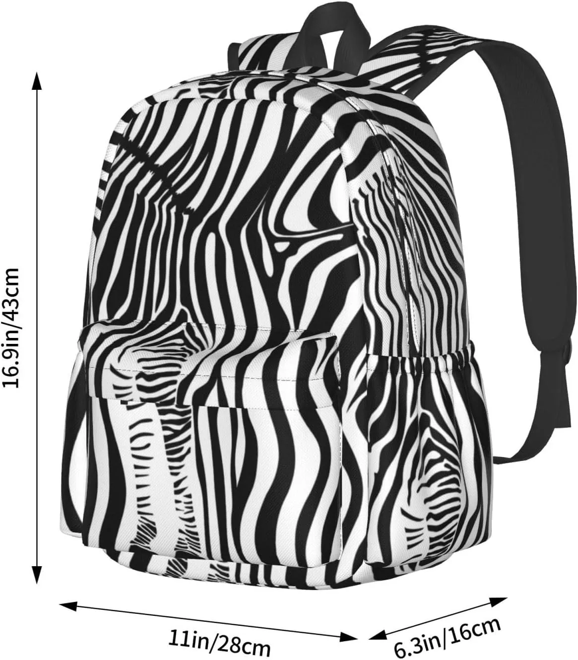 Leopard Zebra Animal Print Large Capacity Backpack Casual Double Shoulder Bag Laptop Backpack Travel Daypack For Women Men