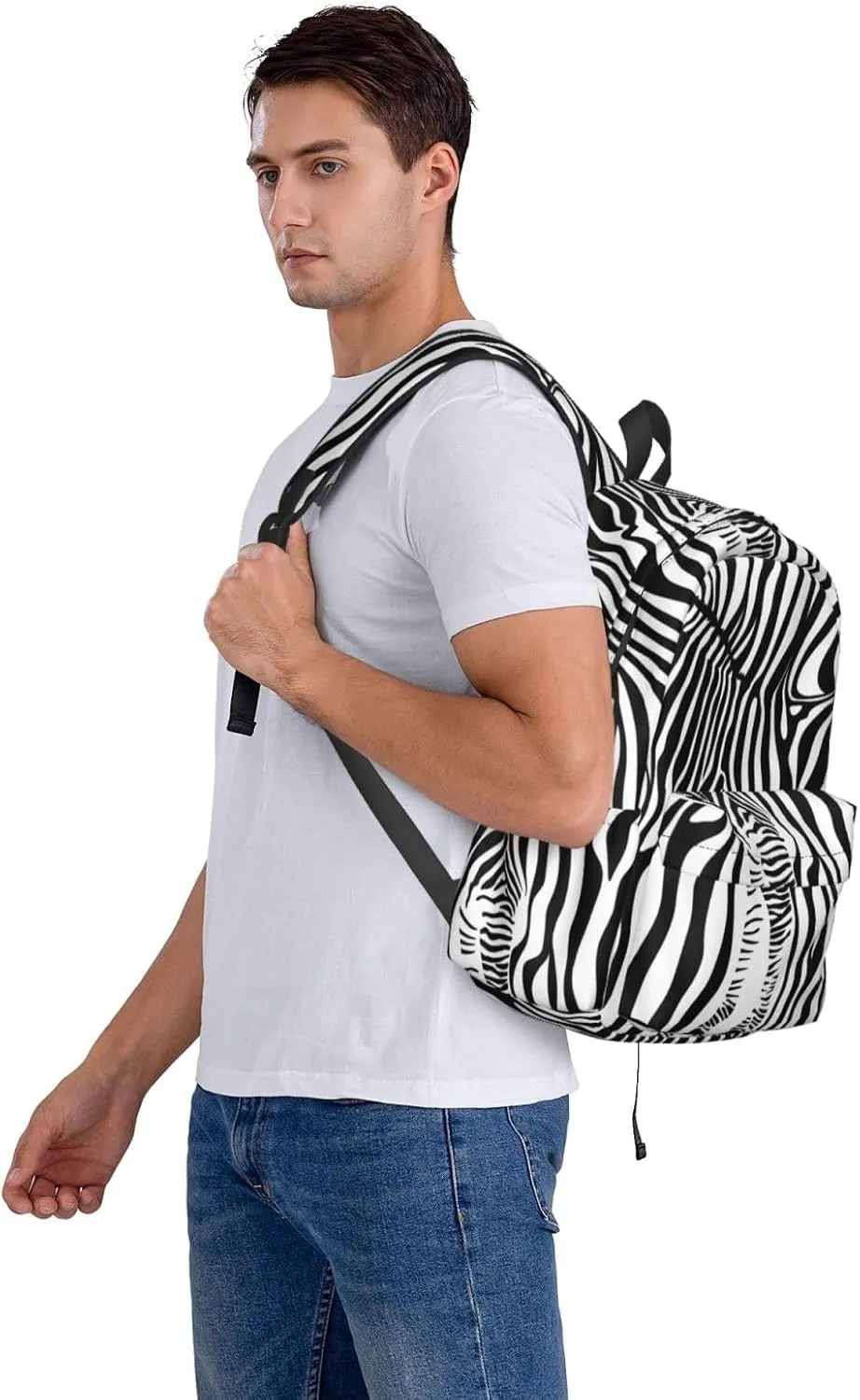 Leopard Zebra Animal Print Large Capacity Backpack Casual Double Shoulder Bag Laptop Backpack Travel Daypack For Women Men