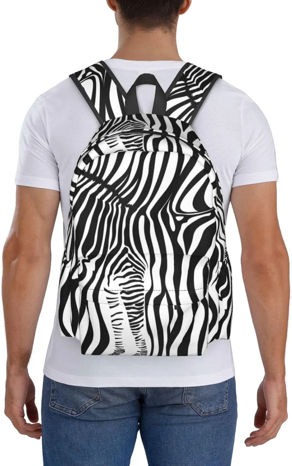 Leopard Zebra Animal Print Large Capacity Backpack Casual Double Shoulder Bag Laptop Backpack Travel Daypack For Women Men