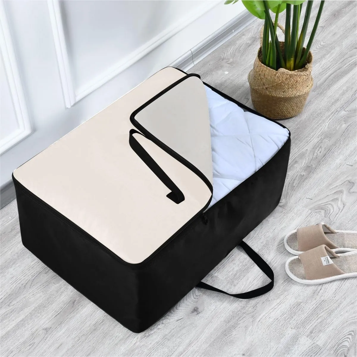 Linen Storage Bags, 27.5x19.7x11 In, Collapsible Moving Bags Storage Organizer for Clothes, Bedding, Comforter